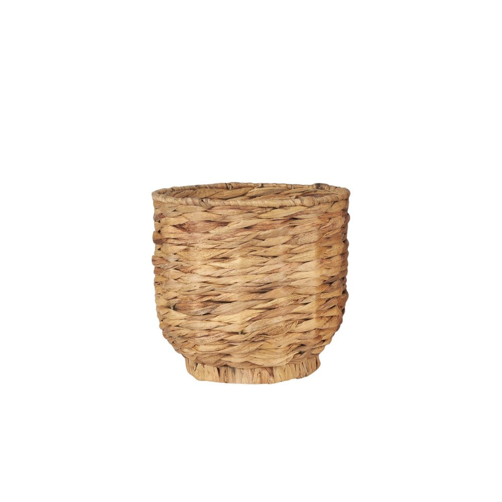 Set of Two Brown Nesting Water Hyacinth Basket With Lid