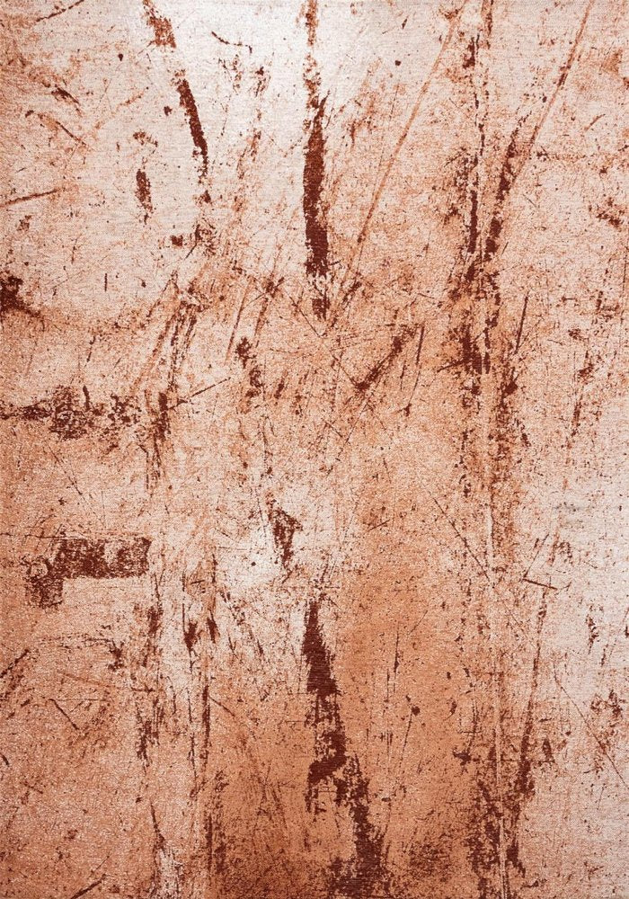 9' X 13' Orange Brown And White Abstract Washable Area Rug With UV Protection