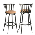 Set of Two Khaki And Black Suede And Faux Leather And Iron Low Back Adjustable Height Swivel Bar Chairs on a white background