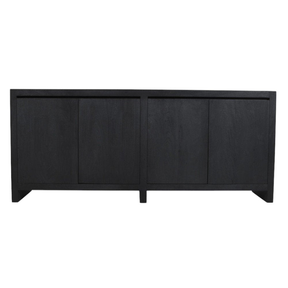 84" Graphite Distressed Reclaimed Wood Sideboard With Four Doors on a white background