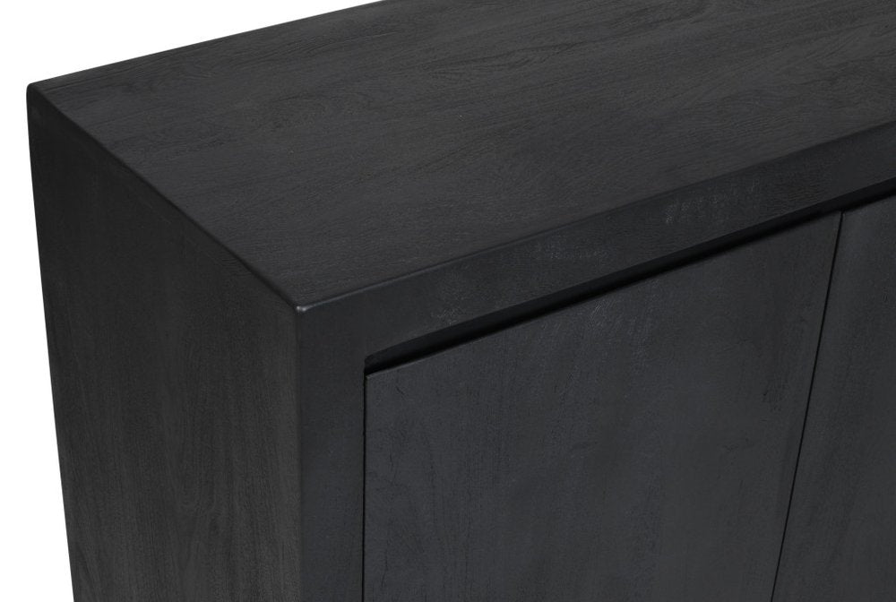 84" Graphite Distressed Reclaimed Wood Sideboard With Four Doors