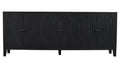 92" Graphite Distressed Reclaimed Wood Carved Geometric Sideboard With Six Doors on a white background