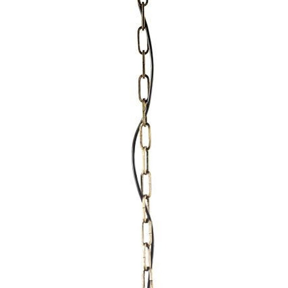 White And Gold Empire Three Light Metal and Beads Dimmable Chandelier on a white background