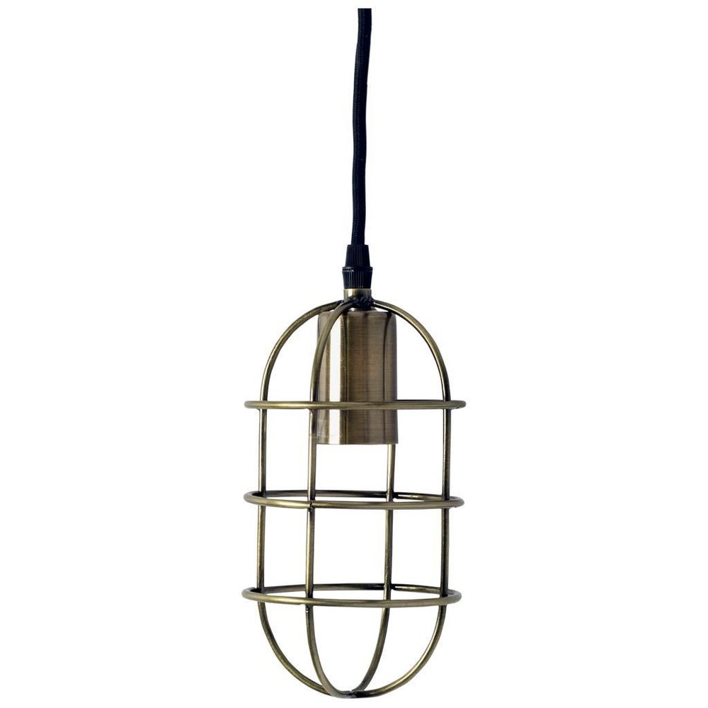 Gold Single Metal Dimmable Ceiling Light With Antiqued Brass Shades on a white background