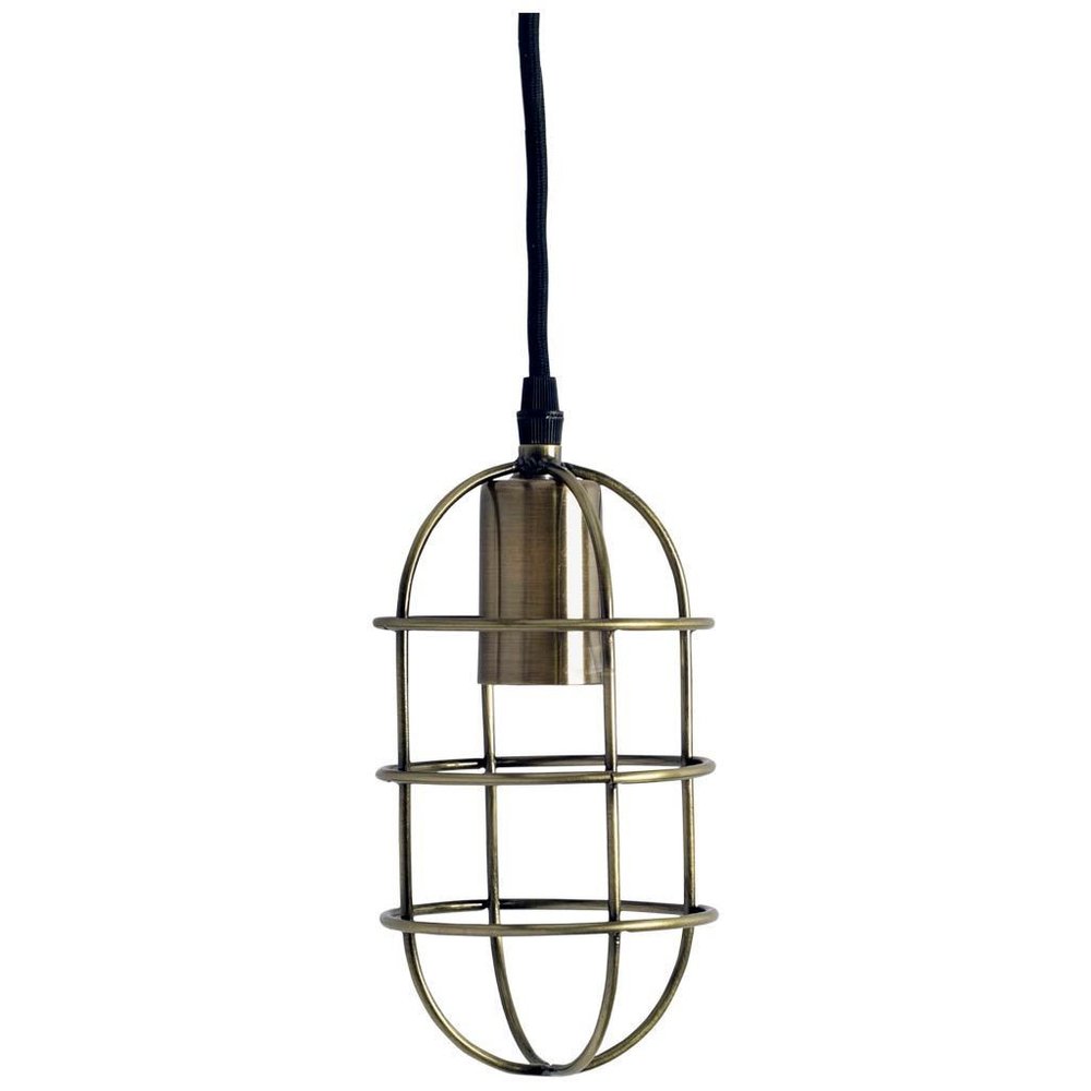Gold Single Metal Dimmable Ceiling Light With Antiqued Brass Shades on a white background