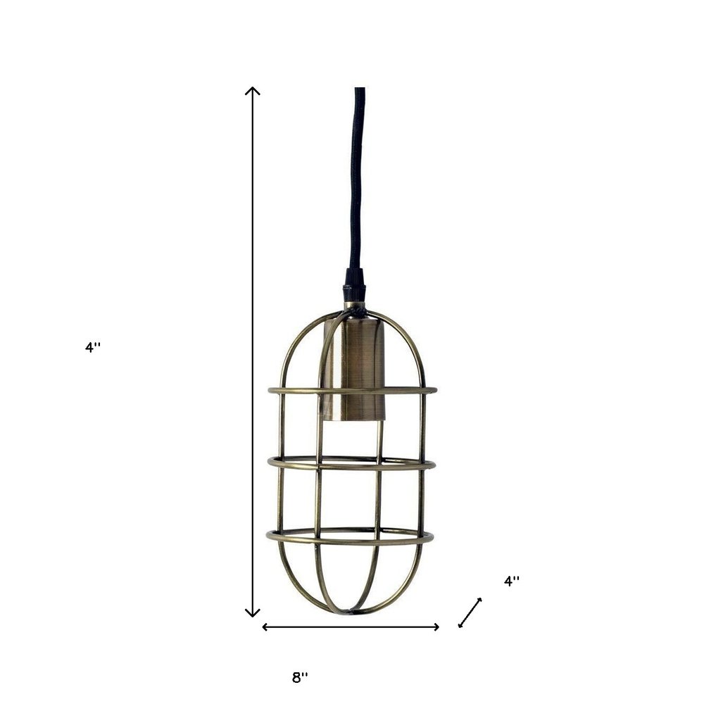 Gold Single Metal Dimmable Ceiling Light With Antiqued Brass Shades on a white background