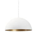 White Single Metal Dimmable Ceiling Light With White Shades on a white background
