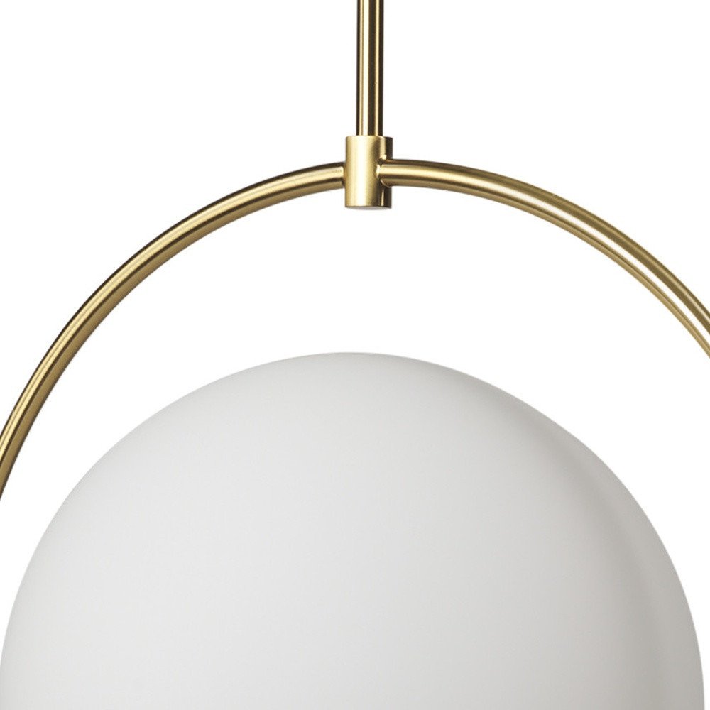 White Single Metal Dimmable Ceiling Light With White Shades on a white background