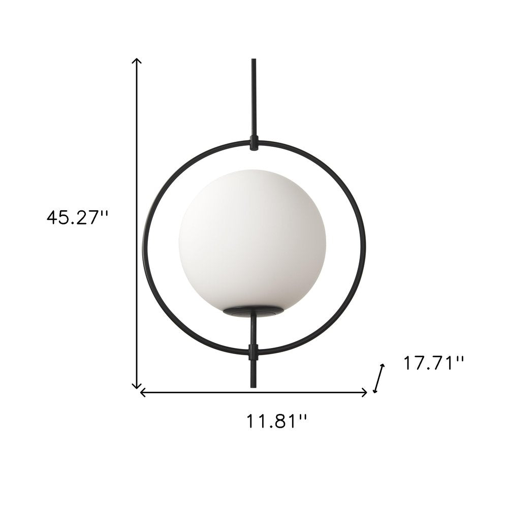 Black And White Single Metal Dimmable Ceiling Light With White Shades on a white background