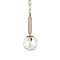 Clear And Gold Single Metal Dimmable Ceiling Light With Clear Shades