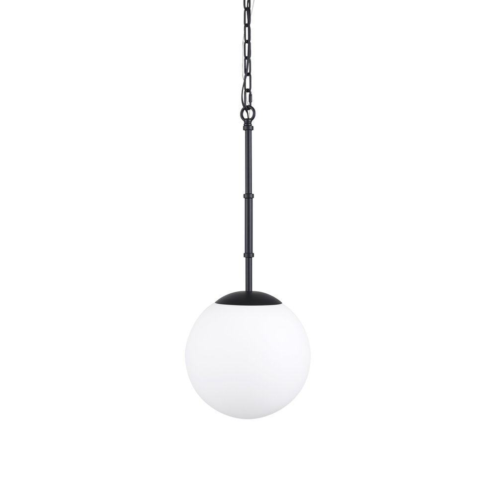 Black And White Single Metal Dimmable Ceiling Light With White Shades on a white background