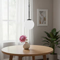 Black And White Single Metal Dimmable Ceiling Light With White Shades