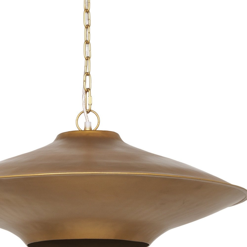 Gold Single Metal Dimmable Ceiling Light With Gold Shades on a white background