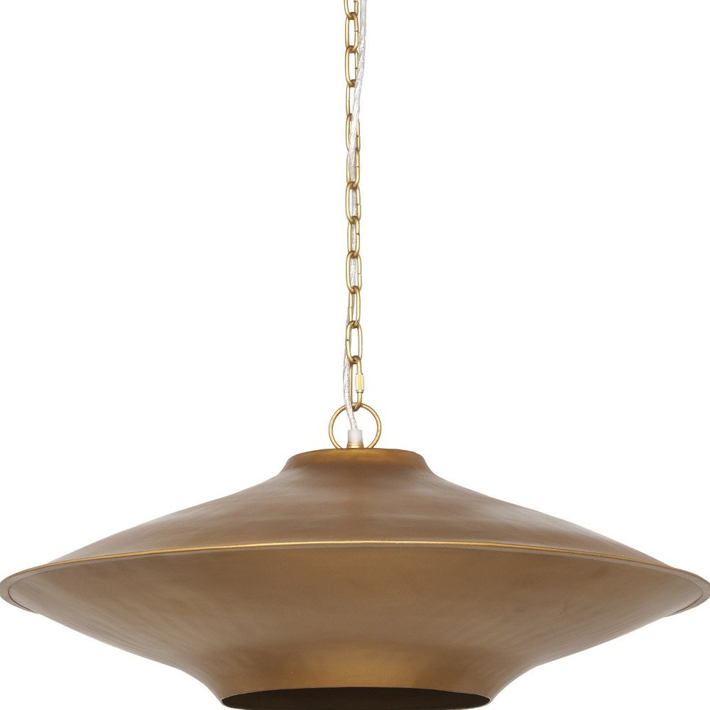 Gold Single Metal Dimmable Ceiling Light With Gold Shades on a white background