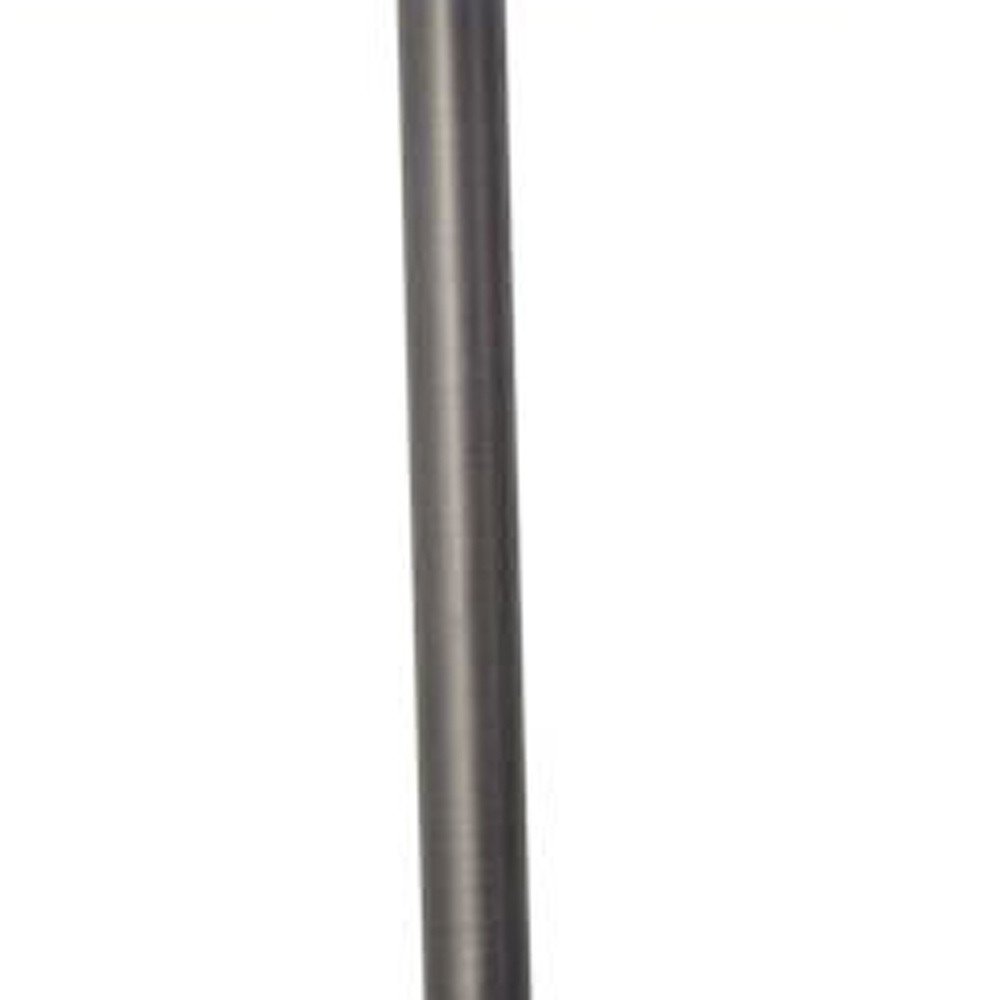25" Gray Round Bedside Lamp With Drum Shade. Lamp isolated on a plain white background, in a gray finish.