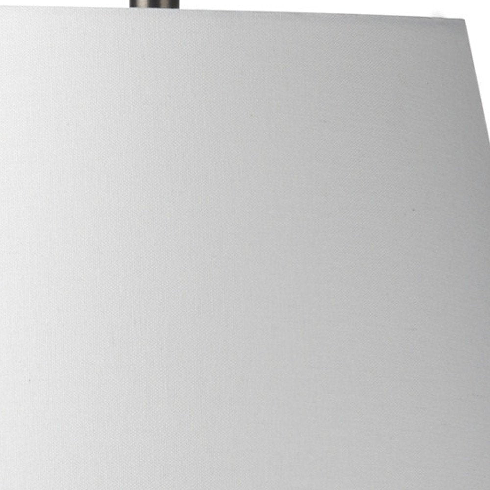 27" Gray Round Bedside Lamp With Empire Shade close-up highlighting the gray surface.