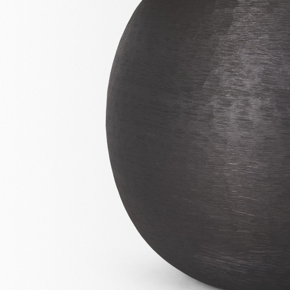 24" Black Round Bedside Lamp With Empire Shade. Lamp in black.