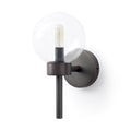 6" Black Metal and Glass Armed Sconce