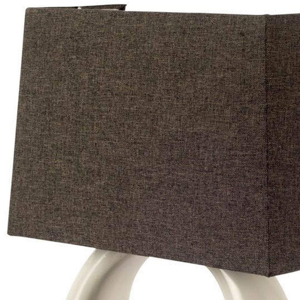 12" Dark Gray And Light Gray Resin and Fabric Armed Sconce detail shot of the charcoal resin finish.