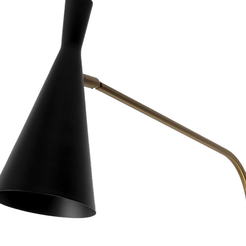5" Antiqued Gold And Black Metal Swing Arm Wall Light