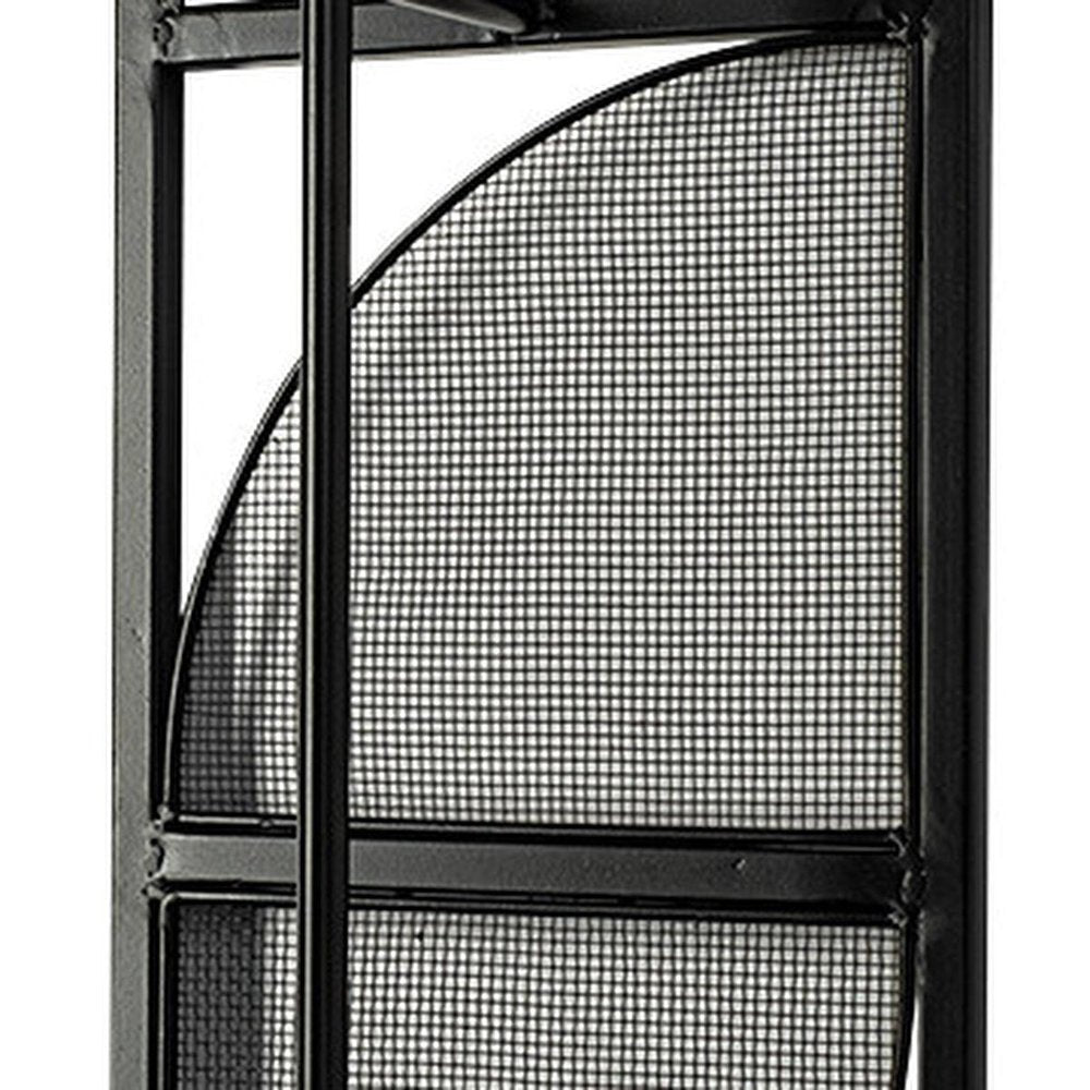47" Black Metal and Fabric Wallchiere Sconce. Wall light isolated on a plain white background, finished in black metal.
