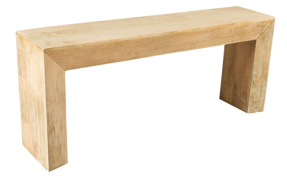 72" Natural Solid Wood Distressed Frame Console Table