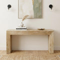 72" Natural Solid Wood Distressed Frame Console Table