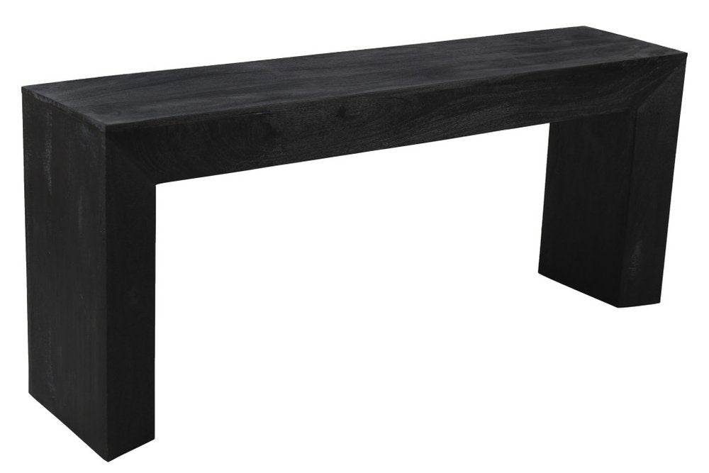 72" Charcoal Solid Wood Distressed Frame Console Table