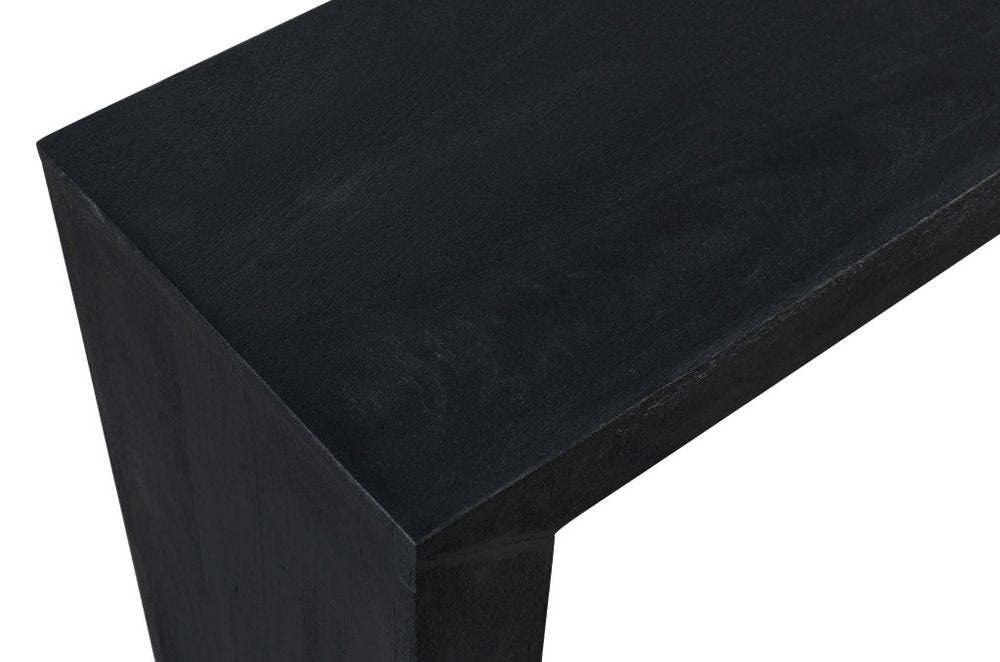 72" Charcoal Solid Wood Distressed Frame Console Table