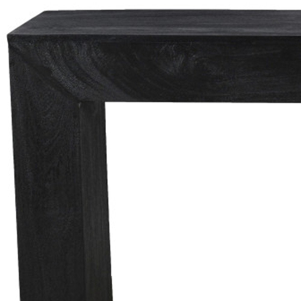 72" Charcoal Solid Wood Distressed Frame Console Table on a white background