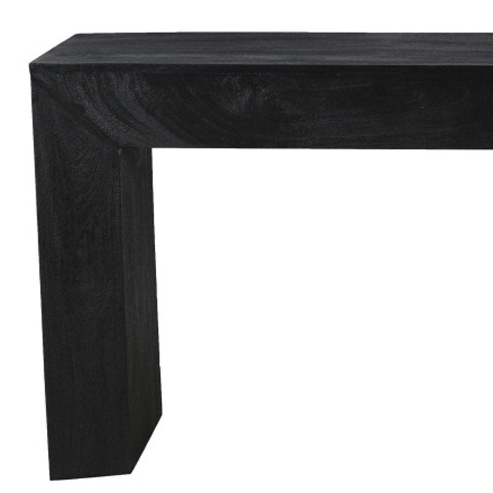 72" Charcoal Solid Wood Distressed Frame Console Table