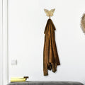 5" Gold Cast Iron Butterfly Wall Hook. Coat hanger isolated on a plain white background, showing a metal surface.