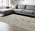 9' X 13' Tan Brown And Gray Moroccan Hand Knotted Area Rug