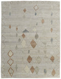 9' X 13' Tan Brown And Gray Moroccan Hand Knotted Area Rug close-up detail