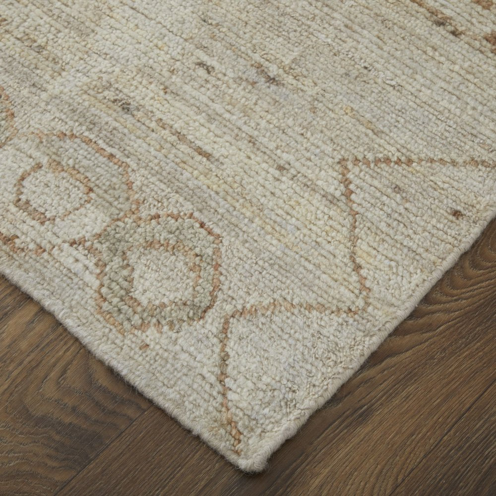 9' X 13' Tan Brown And Gray Moroccan Hand Knotted Area Rug