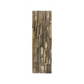Brown 3D Embossed Geometric Teak Reclaimed Wood Decorative Wall Panels on a white background