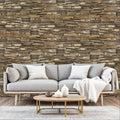 Brown 3D Embossed Geometric Teak Reclaimed Wood Decorative Wall Panels