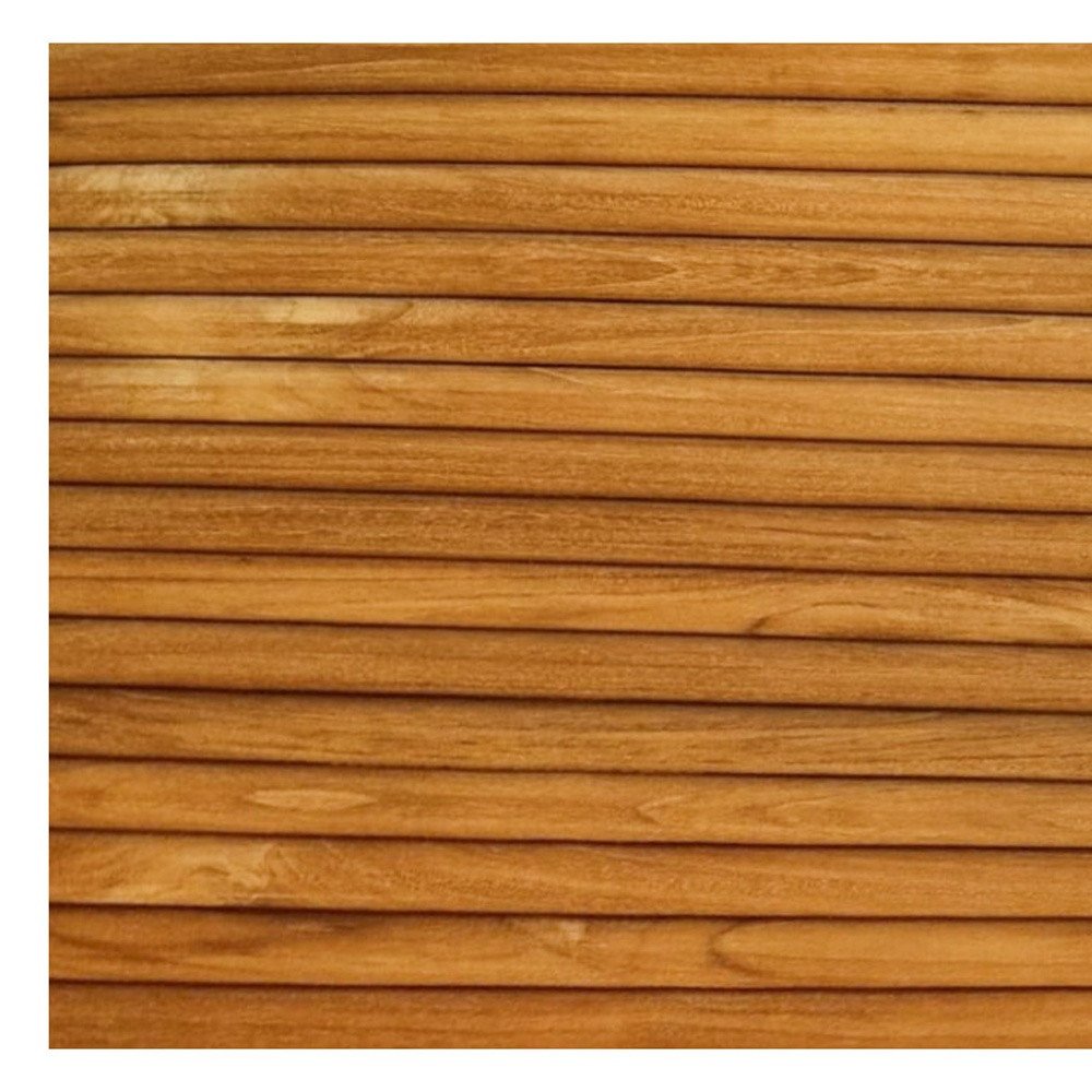 Brown 3D Embossed Striped Teak Reclaimed Wood Decorative Wall Panels close-up detail