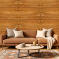 Brown 3D Embossed Striped Teak Reclaimed Wood Decorative Wall Panels