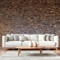 Brown 3D Embossed Abstract Teak Reclaimed Wood Decorative Wall Panels