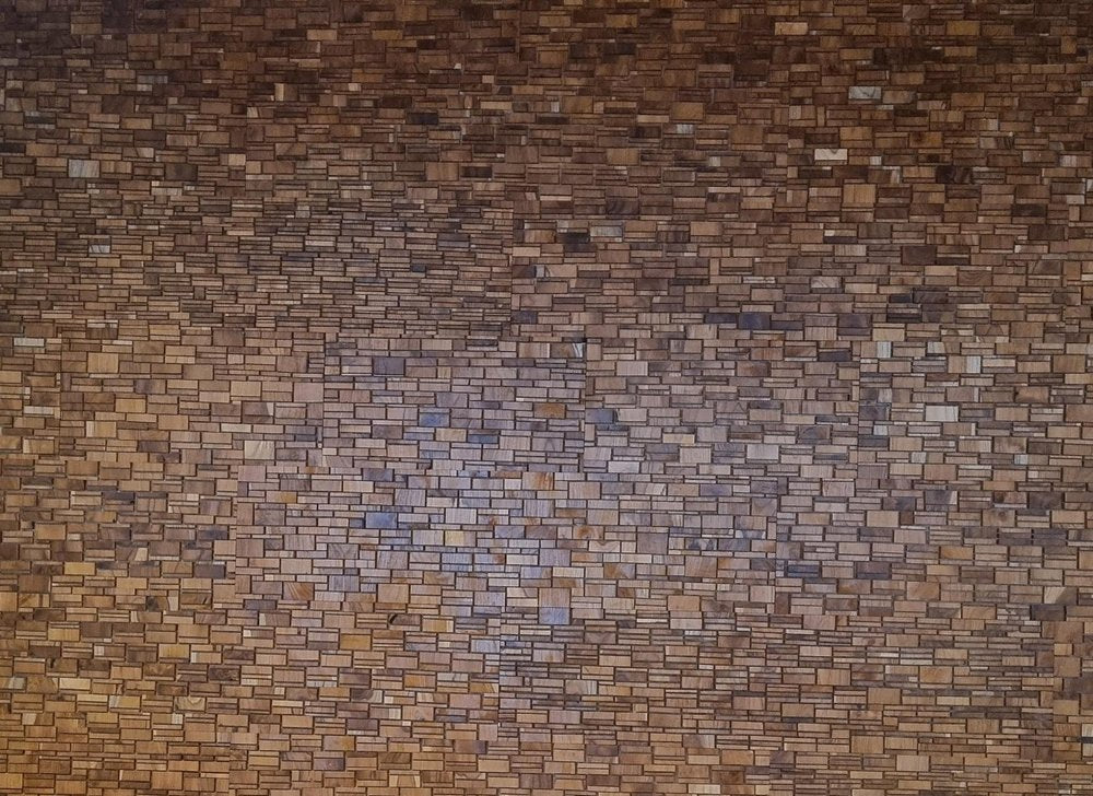 Brown 3D Embossed Abstract Teak Reclaimed Wood Decorative Wall Panels