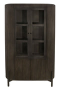48" Espresso and Black Solid Wood and Iron Accent Cabinet With Four Doors