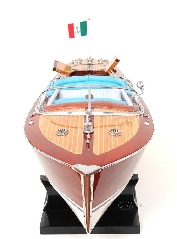8" Unfinished Wood Hand Painted Model Boat