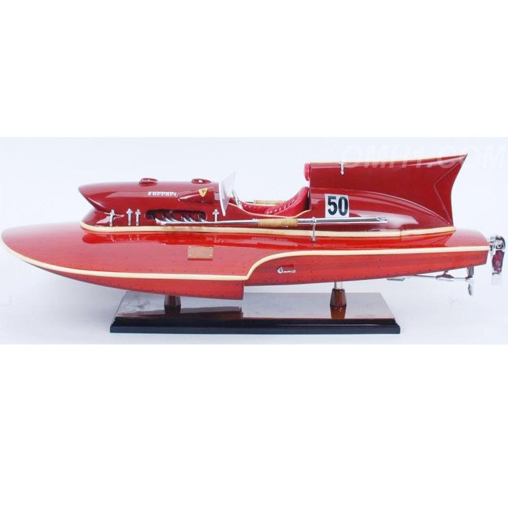 6" Unfinished Wood Hand Painted Model Boat