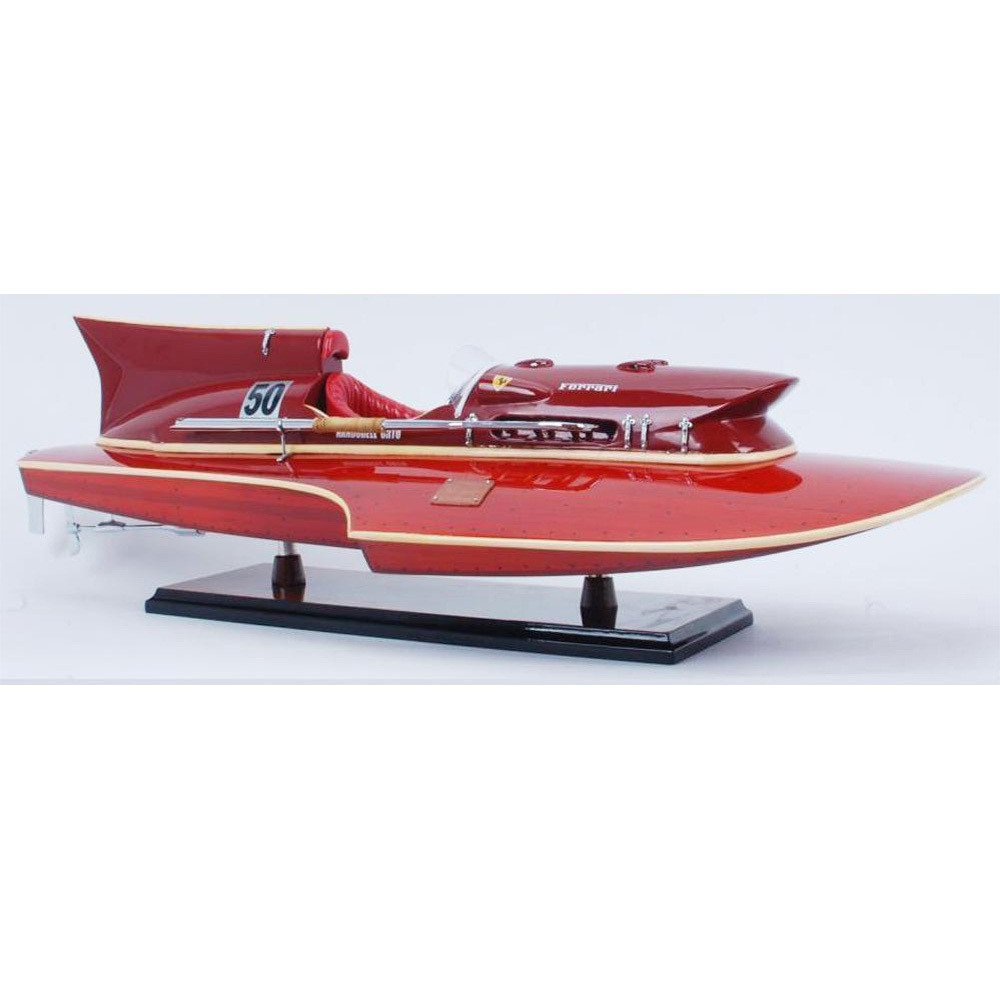 6" Unfinished Wood Hand Painted Model Boat
