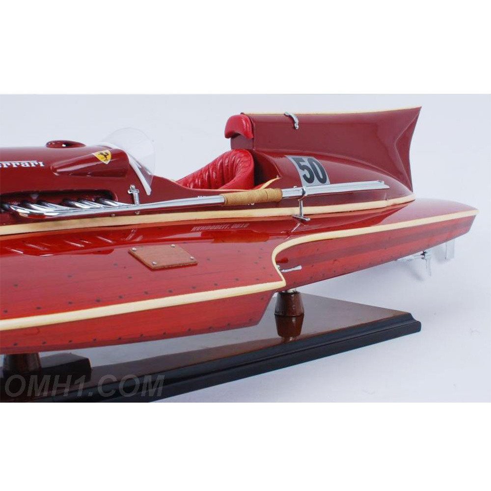 6" Unfinished Wood Hand Painted Model Boat