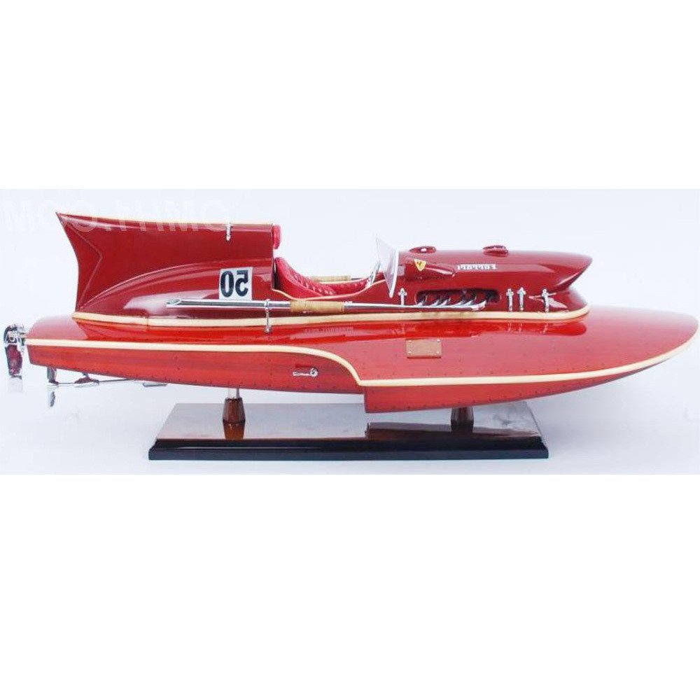 6" Unfinished Wood Hand Painted Model Boat
