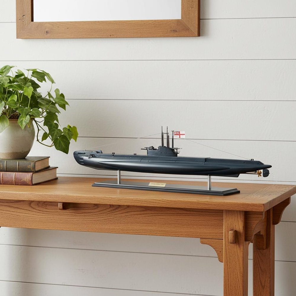 6" Unfinished Wood Hand Painted Model Boat
