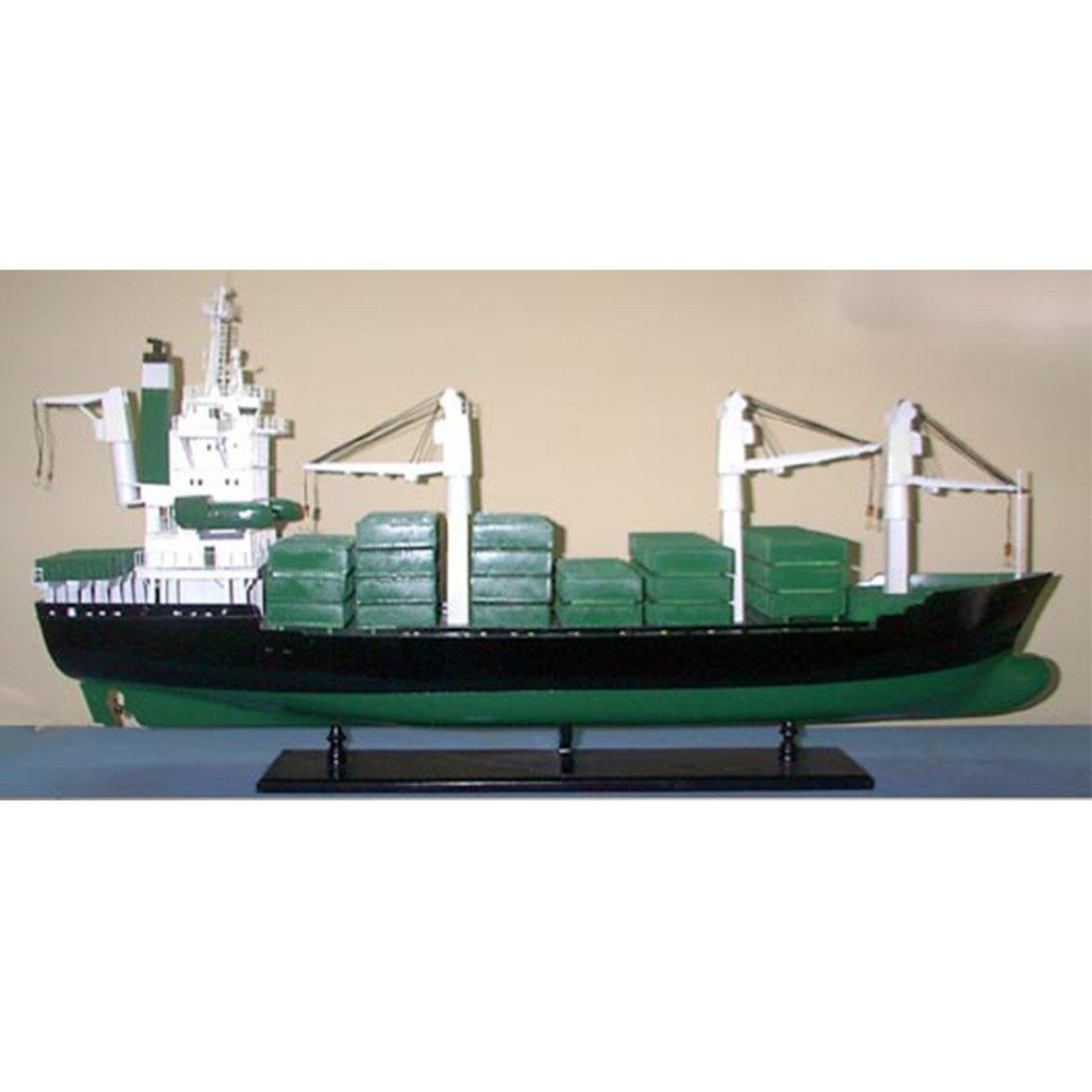 8" Unfinished Wood Hand Painted Model Boat