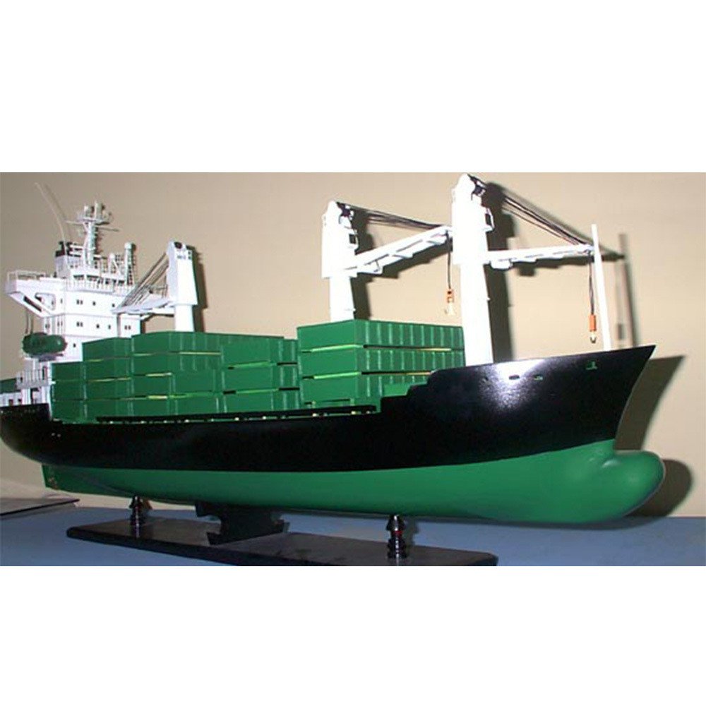 8" Unfinished Wood Hand Painted Model Boat